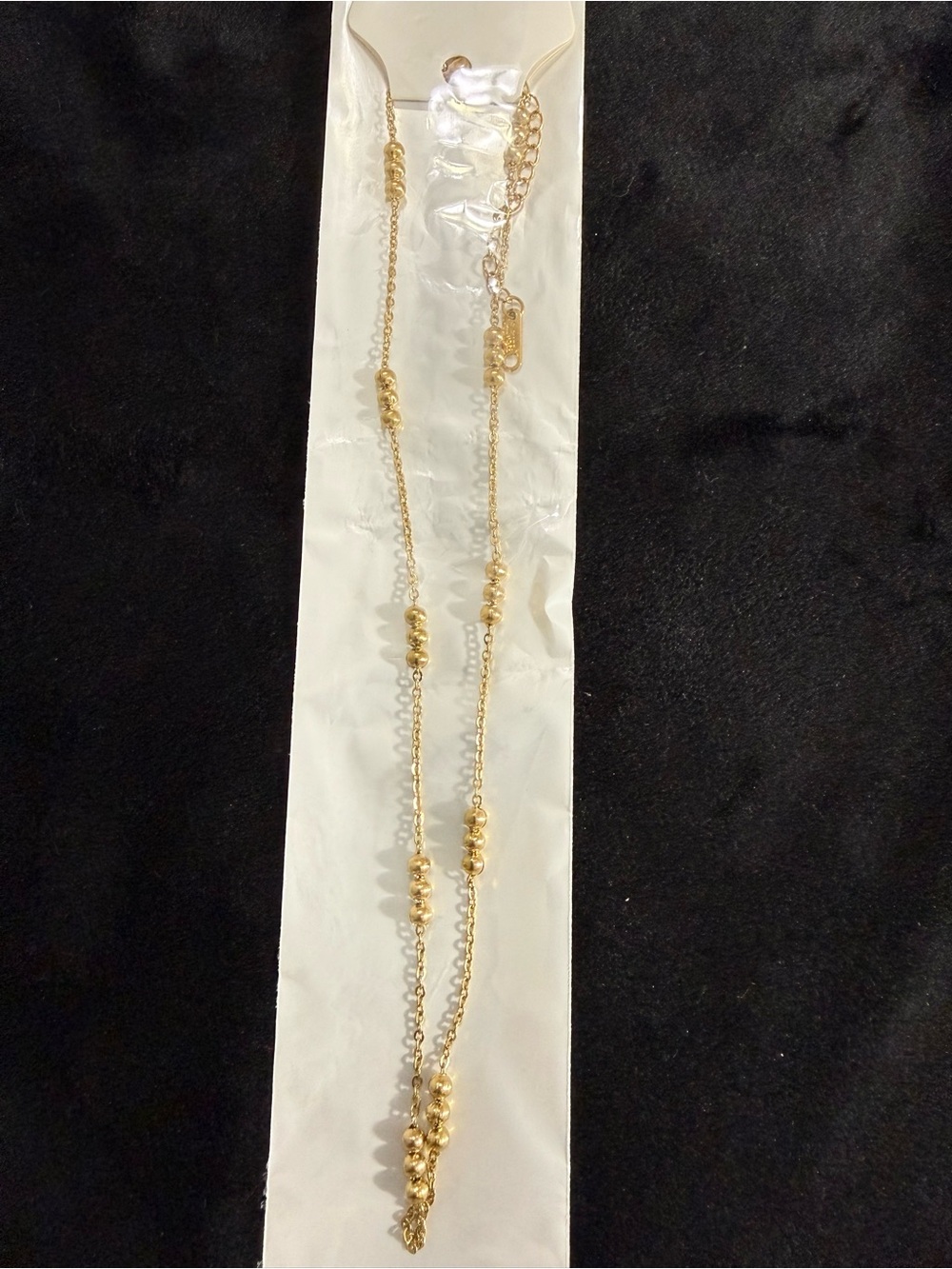 Gold Bead Station Necklace for Women